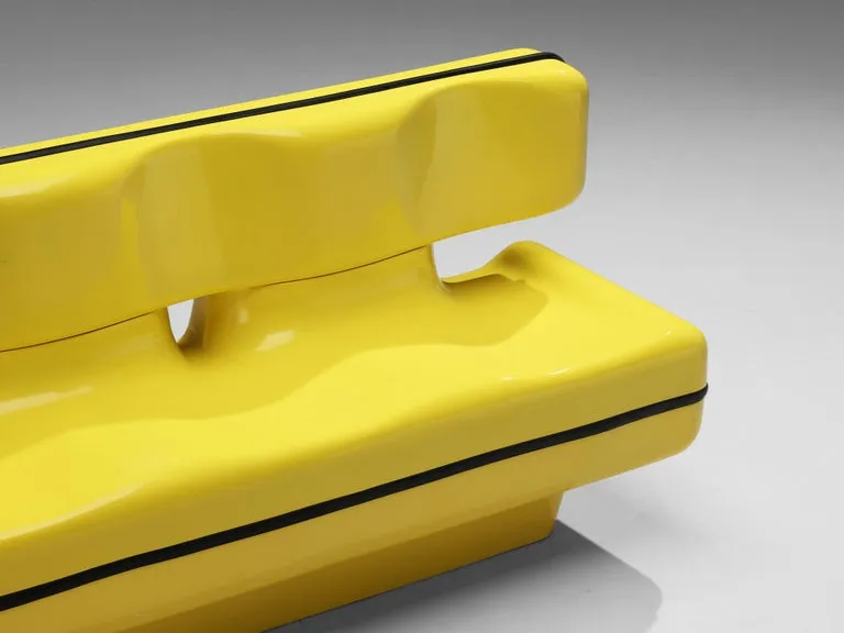 Rare Dominique Prevost & Claude Favriau Sofa Bench in Yellow Fiberglass