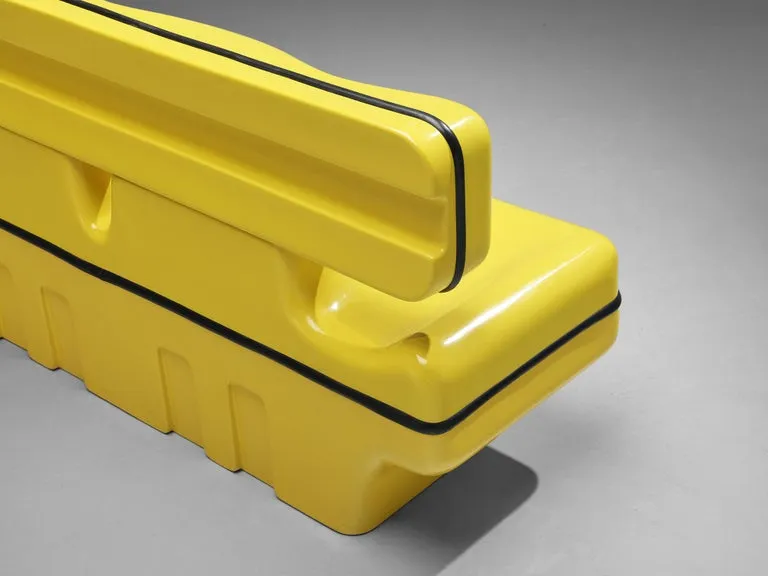 Rare Dominique Prevost & Claude Favriau Sofa Bench in Yellow Fiberglass