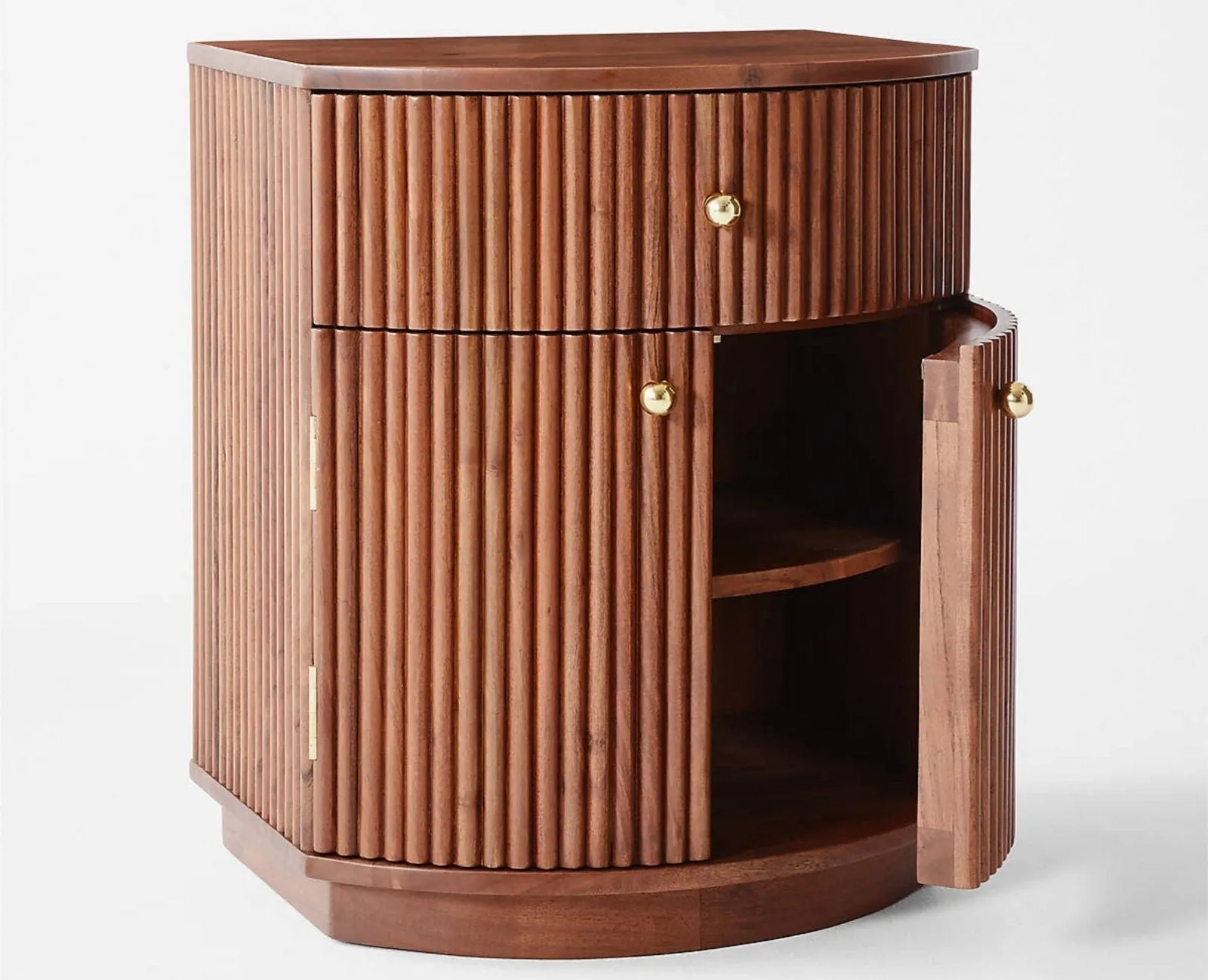 Rome Wooden Bedside Table Two and One Drawer
