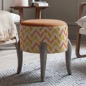 Savannah Printed Finn Footstool Amber