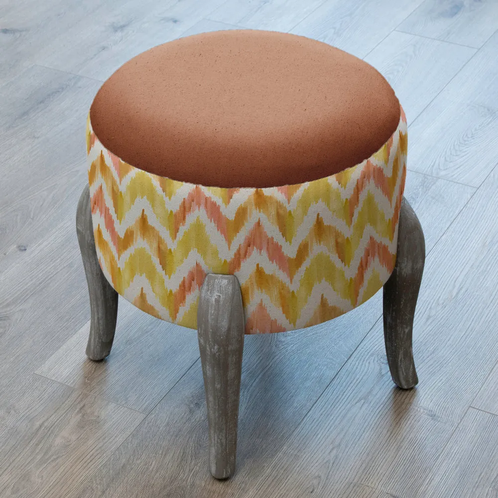 Savannah Printed Finn Footstool Amber