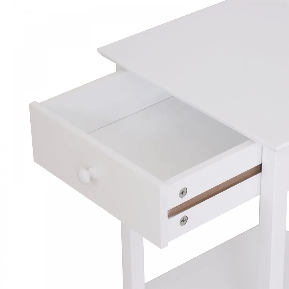 Side Table, 39Lx39Wx61H cm-White