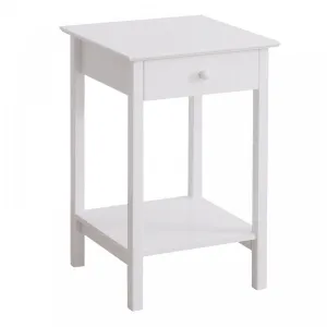 Side Table, 39Lx39Wx61H cm-White