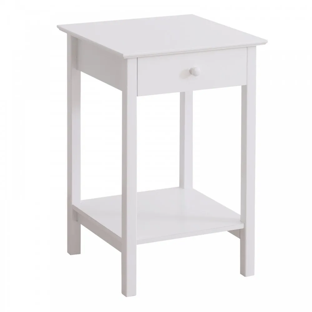 Side Table, 39Lx39Wx61H cm-White