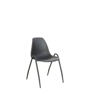 Stackable Guest Chair with Metal Frame  Sturdy Sleek Office School Home & Visitor Reception Room Black 915