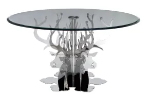 Temptation Hamlet Round Luxury Glass Dining Table
