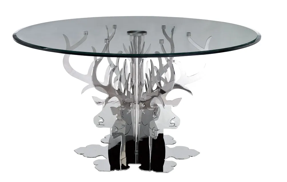 Temptation Hamlet Round Luxury Glass Dining Table