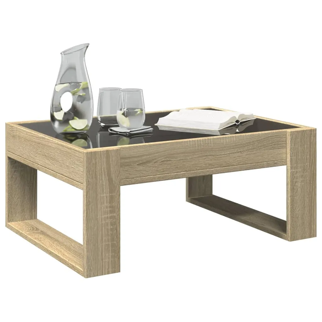 vidaXL Coffee Table with Infinity LED Sonoma Oak 70x53x30 cm