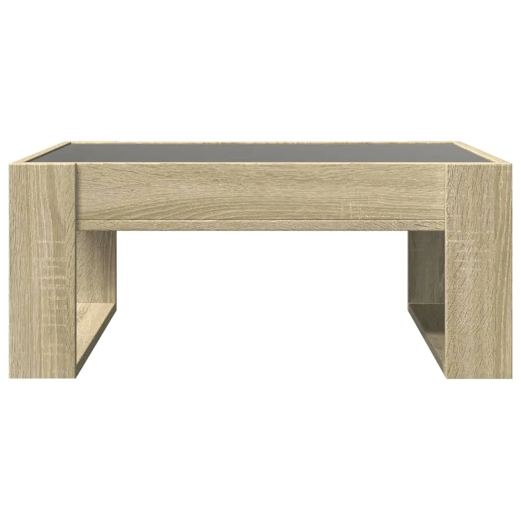 vidaXL Coffee Table with Infinity LED Sonoma Oak 70x53x30 cm
