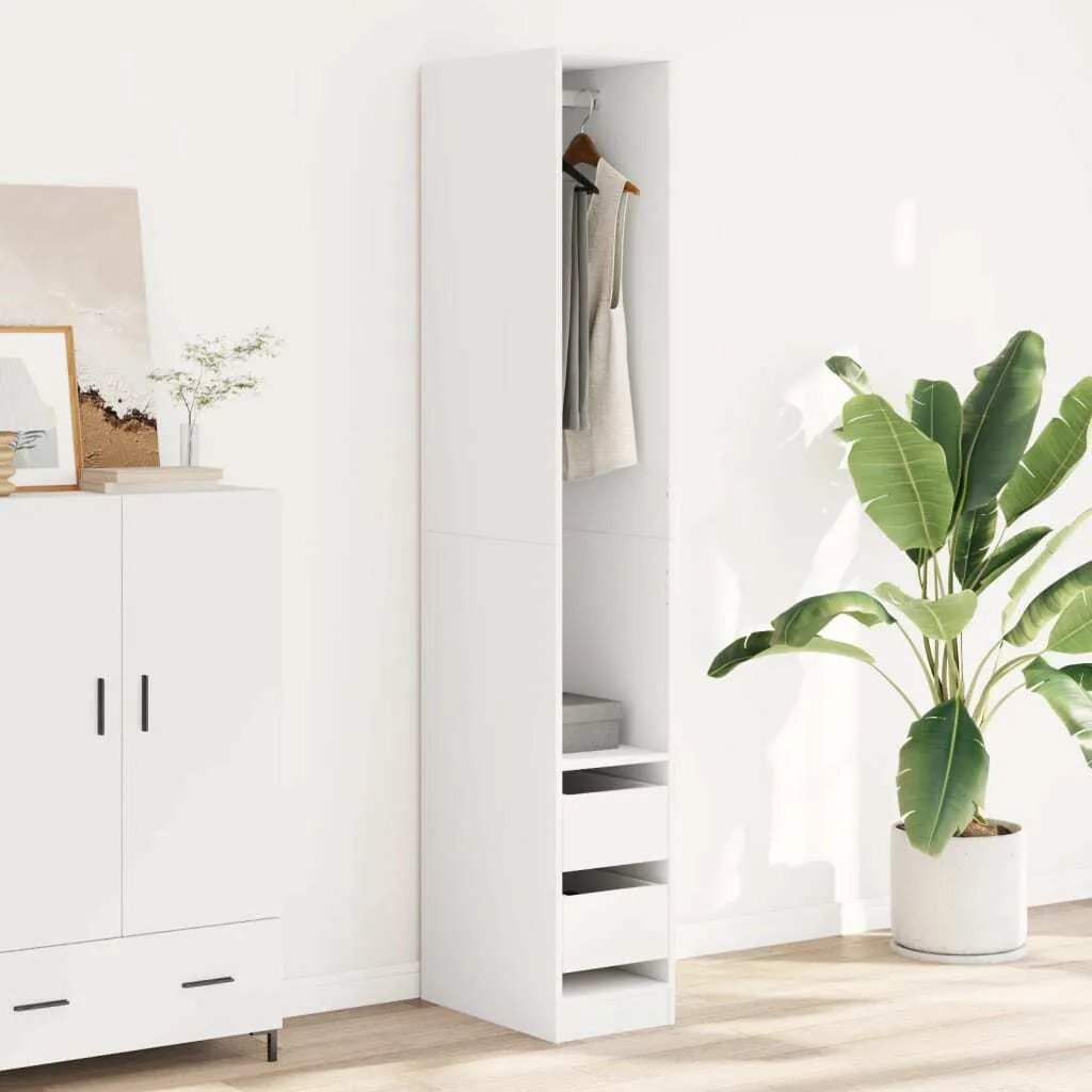 Wardrobe White 30x50x200 cm Engineered Wood